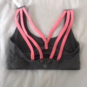 LULULEMON PINK AND GREY SPORTS BRA SIZE 6